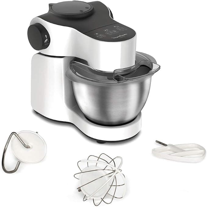 Moulinex Moulinex Wizzo Pastry Processor, Stainless Steel Bowl 4L, Pastry Kit, Patented Flex Whisk, Power 1000 W, Cakes, Quiches, Pizzas QA310110