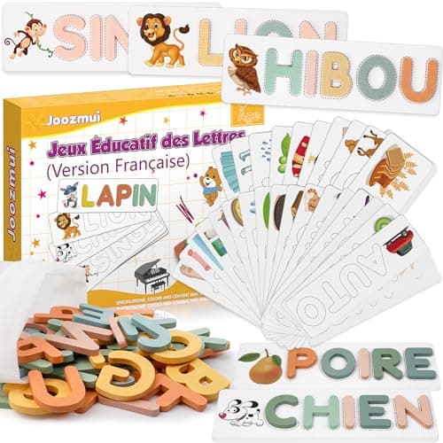 Girl Toy 3-8 Years, Educational Games 3-9 Years, Gift Girl 3-10 Years, Child Toy 3-11 Years Boy French Board Games Letter Scrabble - Image 2