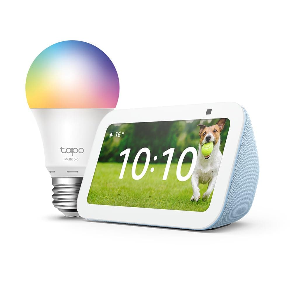 Echo Show 5 (3e génération) | Bleu-gris + Tapo L530EA ampoule connectée LED (E27), Fonctionne avec Alexa - Kit de démarrage Maison connectée - Image 8