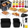 Accessories Air Fryer Moulinex Dual Easy Fry XXL 11L, Silicone Mould for Moulinex Double Air Fryer EZ942BF0 EZ9428F0, Baking Paper, Air Fryer Grill, Kitchen Oil Spray, Muffin Mould, etc. - Image 3
