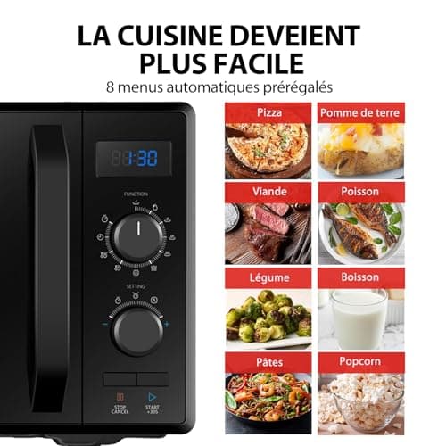 Toshiba MW2-AG23P (BK) Microwave Oven 900 W 23 L with Grill Function 1050 W, 8 Automatic Menus, ECO Function, Turntable with Position Memory, Black - Image 6