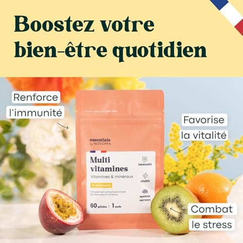 Multivitamins and Minerals, 15 Essential Nutrients, Vitamins A B C D E + Magnesium & Zinc, Immunity & Energy, 60 Vegan Capsules, 1 Month Cure, Made in France, Essentials by Novoma - Image 4
