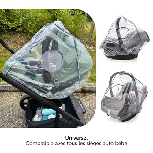 Cosy Universal Rain Cover, Compatible with Cybex, Maxi-Cosi, Baby Car Seat, Window, Mesh Vents, Transport Handle, PVC Free - Image 3