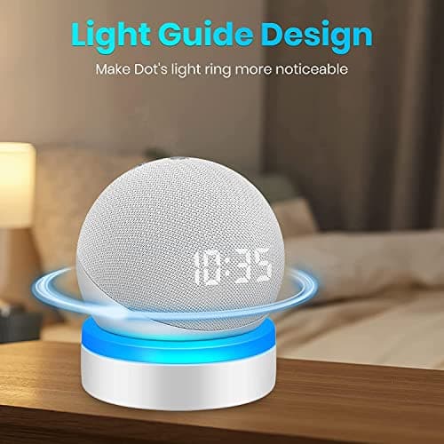 For Amazon Echo Dot 4 / Echo Dot 5 Holder with Luminescent Desktop Stand Accessories with Integrated Cable Management, No Screws Required, Speaker Rack (Amazon Echo Dot 4 / Echo Dot 5, White) WL808 - Image 7