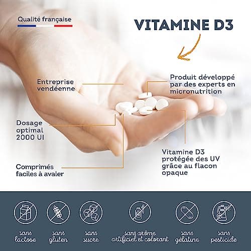 Vitamin D3-2000 IU - Natural defenses, immunity - High dosage - 1 year - Made in France Vitavea - Image 6