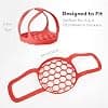 Pressure Cooker Sling Silicone Bakeware Sling Anti-Scald Bakeware Lifter Steamer Rack for 6 Qt/8 Qt Instant Pots and Multi-Use Pots (Red) - Image 3