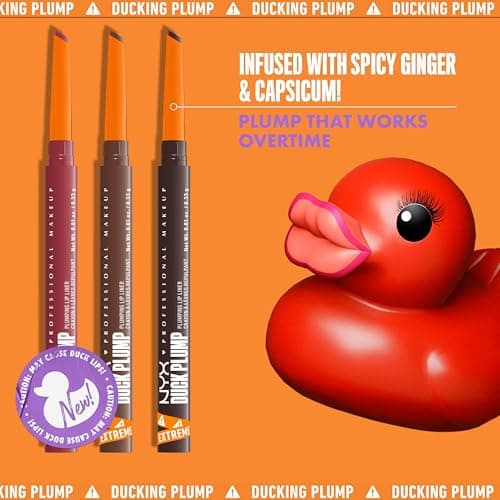 NYX Professional Makeup - Plumping Lip Liner - Up to 10 hours of hold - Enriched with chili and ginger extract - Plumping Lip Liner - Matte finish - Duck Plump - Shade: Nude Flip - Image 5
