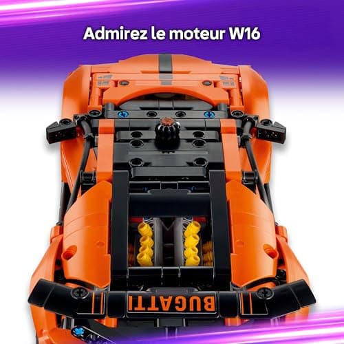 LEGO Technic Hypercar Bugatti Chiron Pur Sport - Maquette de Voiture de Course avec Moteur W16, Direction & Portes Ouvrantes - Cadeau pour Garçon dès 9 Ans & Fans de Sport Automobile 42222 - Image 6