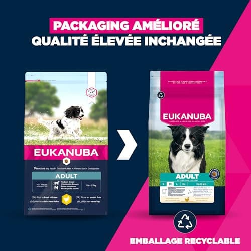 EUKANUBA Life Care Croquettes Chien Adulte Moyenne Race 1 à 7 Ans, Riche en Poulet Frais, Maintient d’Un Poids Optimal, L-Carnitine, Oméga 3&6, FOS, sans colorants, arômes artificiels ni OGM – 15 kg - Image 5