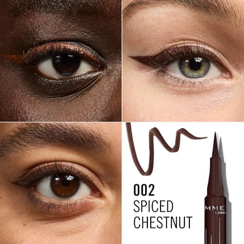 Rimmel Eyeliner Wonder'Ink, Waterproof, Longue tenue, Mate, Application facile, 002 Spiced Chestnut, 1.2 ml - Image 4