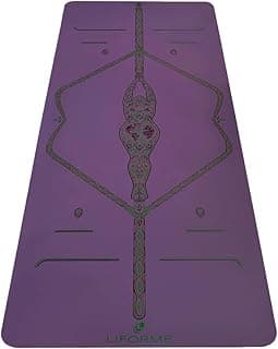 Liforme Printed Yoga Mat - Free Yoga Bag Included - Patented Alignment System, Warrior-Style Grip, Non-Slip, Sweat Resistant, Long, Wide (Mother Earth)