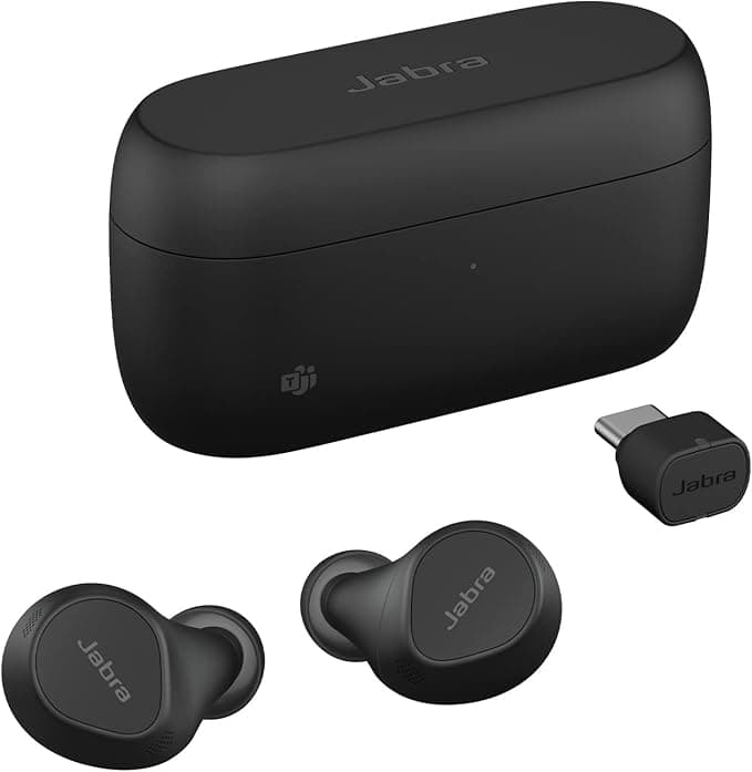 Jabra Evolve2 Buds True Wireless Bluetooth Earbuds, Active Noise Cancelling and MultiSensor Voice 4 Mic - MS Teams Certified, Compatible with Other Apps - Black - Image 1