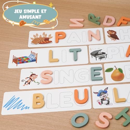 Girl Toy 3-8 Years, Educational Games 3-9 Years, Gift Girl 3-10 Years, Child Toy 3-11 Years Boy French Board Games Letter Scrabble - Image 7