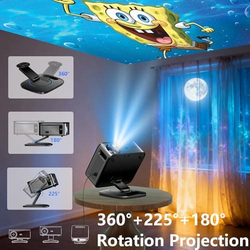 Video Projector【1500 ANSI/Auto Focus/360° Rotation】 XIWBSY Video Projector Google TV/Voice Control, WiFi 6 Bluetooth 5.3, 4K Projector Supported 38000 Lumen, Projector Home Cinema/Outdoor - Image 7