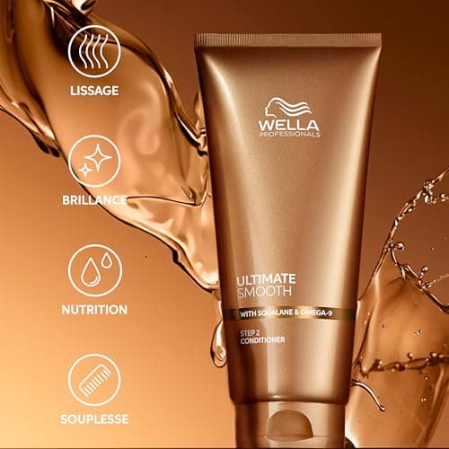 Wella Professionals Ultimate Smooth après-shampoing, soin capillaire nourrissant avec du squalane et oméga-9 pour cheveux secs, ternes et frisés (200ml) - Image 4