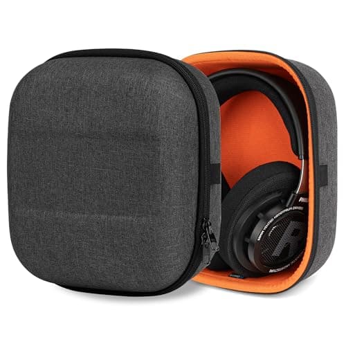 Geekria Étui de protection pour casques audio circum-auriculaires de grande taille, coque rigide de rechange avec rangement pour câble, compatible avec SONY MDR-Z1R et Denon AH-D9200 (gris foncé) - Image 2