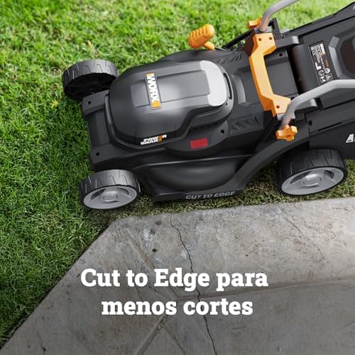 WORX Tondeuse à Gazon sans Fil 20V WG733E, Surface Maximum de 250 m², Lame de 33cm, bac de 35L, Coupe jusqu'aux Bordures, 6 Hauteurs de Coupe, poignée Pliable, Une Batterie 4Ah et Chargeur Rapide - Image 9