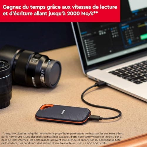 SanDisk Extreme PRO 2TB External Solid State Drive (Portable NVMe SSD, Up to 2000MB/s Read/Write, USB-C, IP65 Rated Dust and Water Resistant) Black - Image 6