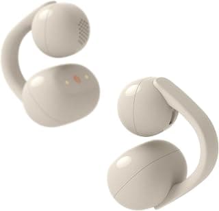 Écouteurs Sony LinkBuds Clip à Oreilles Libres, Conception Confortable à Clipser, 3 Modes d'écoute et Son Riche, Assistant Vocal IA, Commande par tapotement, iOS et Android – Grège