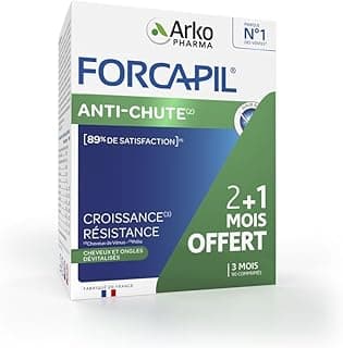 Arkopharma Arkopharma - Forcapil Anti-chute | Complément Alimentaire Cheveux et Ongles - Prévient la Chute de Cheveux - Résistance - Croissance | 3 mois - 90 comprimés