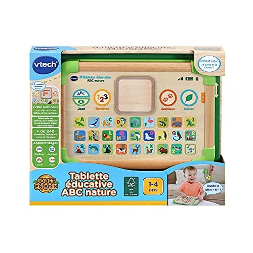 VTech - ABC Nature Educational Tablet, Partially Wooden Interactive and Sensory Children's Tablet, Alphabet Animal Learning Toy, Baby Girl and Boy Gift from 1 Year - Content in French - Image 4