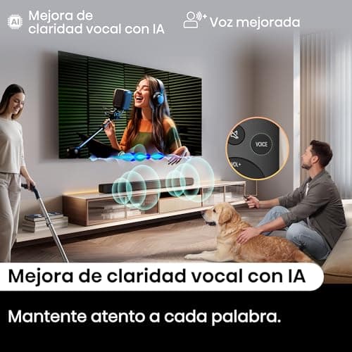 Hisense HS1000 - Barre de Son 2.0 CH, 120W Max, Dolby Audio & DTS Virtual:X, Bluetooth 5.3, HDMI Arc, Optique, 4 Haut-parleurs Intégrés, Noir - Image 8