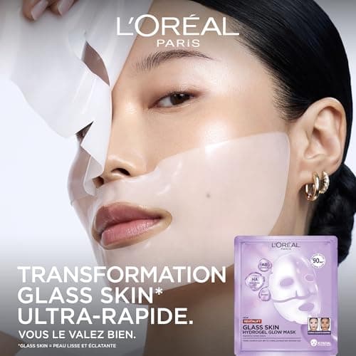 L'Oréal Paris Revitalift Filler Glass Skin Hydrogel Intense Hydration Face Mask with Hyaluronic Acid Inspired by Korean Beauty - Pack of 3 - Image 4