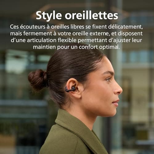 Philips TAQ2000BK True Wireless Earbud Style Headset, Open Ear Design - Multi-Point Bluetooth, 28 Hours Battery Life, Pocket Size Charging Case, Clear Calls - Black - Image 5