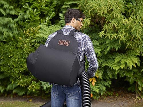 BLACK+DECKER BEBLV260 3-in-1 Electric Leaf Vacuum Cleaner with Grinder, 315 km/h High Blow Speed, 55 Litre Collector Bag, for Patios, Paths, Driveways, Black/Orange - Image 7
