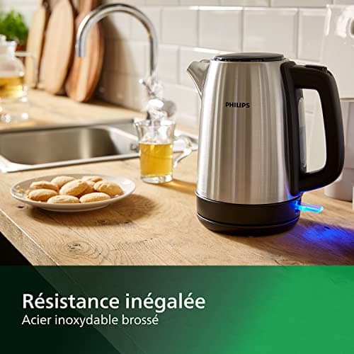 Philips Collection Daily Stainless Steel Electric Kettle - 1.7L Capacity, Flat Resistance for Fast Boiling, Anti-Limescale Sieve, 360° Wireless Base, Spring Lid (HD9350/90) - Image 5