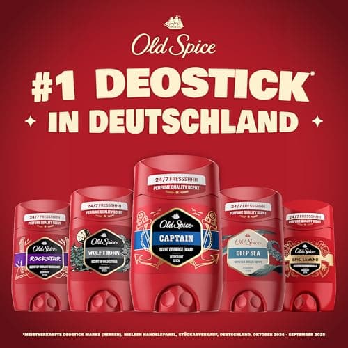Old Spice Rockstar Lot de 6 déodorants en stick 50 ml, fraîcheur 24/7 pour une utilisation quotidienne, parfum longue durée de qualité parfumée, protège contre les odeurs, sans sels d'aluminium - Image 4