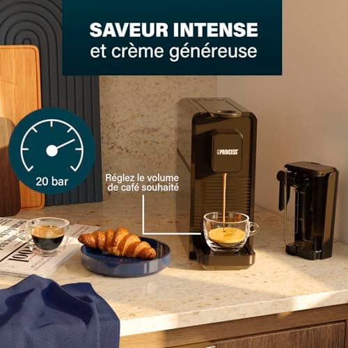 Princess Capsule and Latte Pro Capsule Coffee Machine, Nespresso Compatible, Automatic Milk, 20 Bars, 1400W, BPA Free, Washable Parts, Automatic Shutdown, 01.249455.01.001 - Image 7