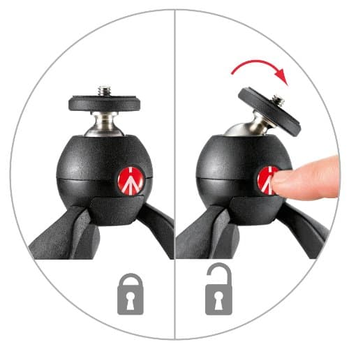 Manfrotto PIXI MTPIXIMII-B Table Tripod for Digital Camera, Made in Italy, Black - Image 5