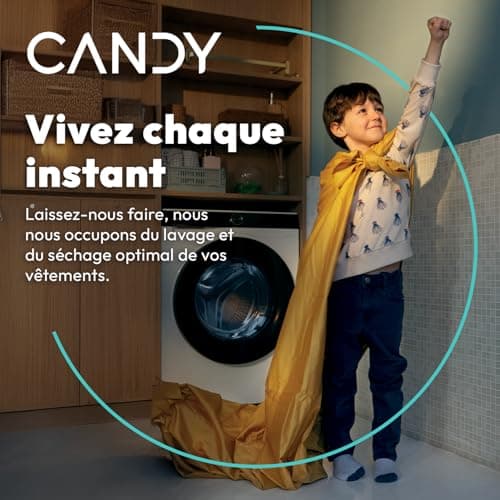 CANDY - Heat Pump Tumble Dryer - Load Capacity 8 kg - Energy Class E - NFC Connectivity, Delayed Start, Easy Case Water Tray - White - 85 x 59.7 x 58.5 cm - Model CSE H8A1LE-S - Image 7