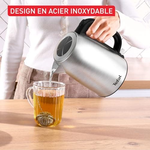 Tefal, Kettle in stainless steel 1.7L, 2200W for fast boiling, automatic shut-off, visible water level window, KI1R0DE0 - Image 5