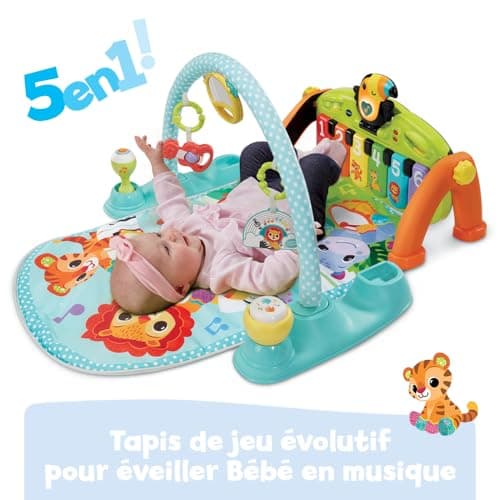 VTech - 5-in-1 Evolutive Tap Tap Piano Mat - Play Mat with Ark of Awakening, Luminous Baby Piano and Rattles - Musical and Scalable Game - Baby Motor Skills - Newborn Gift - English Content - Image 3
