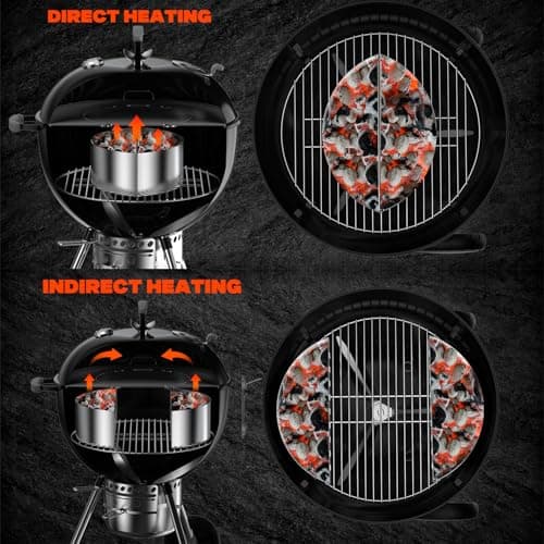 onlyfire Stainless Steel Charcoal Baskets for Weber Kettle Charcoal Barbecues 47/57/67 cm, Tank Basket for Direct and Indirect Heat, Replacement Part for Weber 7403, 2 Pieces - Image 5