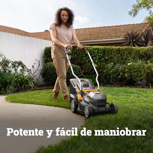 WORX Tondeuse à Gazon sans Fil 20V WG733E, Surface Maximum de 250 m², Lame de 33cm, bac de 35L, Coupe jusqu'aux Bordures, 6 Hauteurs de Coupe, poignée Pliable, Une Batterie 4Ah et Chargeur Rapide - Image 6