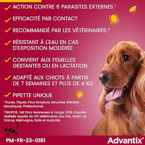 Advantix Small Dog Between 4 and 10 kg - Dog Pipettes for 6 Parasites - Treatment and Protection for Your Pet for 4 Weeks - 4 x 1ml - Image 7