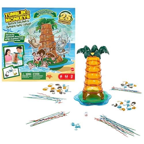 Mattel Games SOS Ouistiti : Panique dans l’arbre Jeu de société pour soirées en famille, soirées jeux, voyages et camping, HTW65 - Image 3