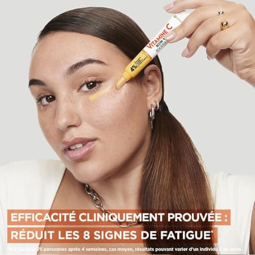 GARNIER Skin Active - Soin Yeux Booster D'Éclat - Réduit Les Cernes & Signes De Fatigue - Niacinamide, Caféine, Vitamine C, Poudre De Banane - Vegan & Cruelty Free - Tous Types de Peaux - 15 ml - Image 6