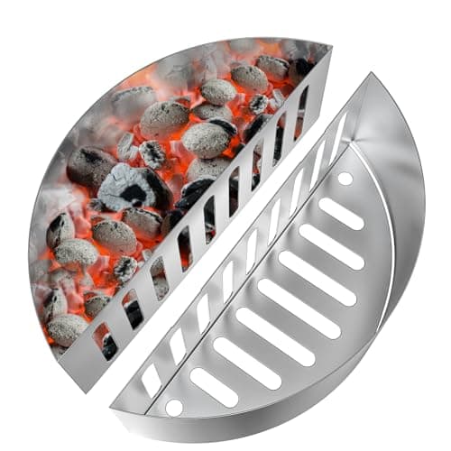 onlyfire Stainless Steel Charcoal Baskets for Weber Kettle Charcoal Barbecues 47/57/67 cm, Tank Basket for Direct and Indirect Heat, Replacement Part for Weber 7403, 2 Pieces - Image 2