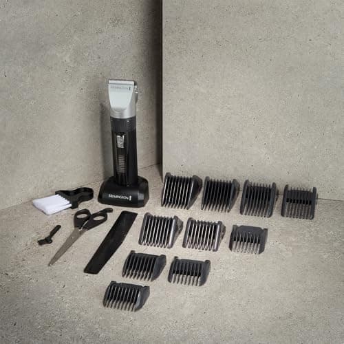 Remington Genius Hair Clippers [Professional Kit] (Pro Heavy Duty Motor, Self-Sharpening Ceramic Blades, Mains / Wireless Lithium Battery, 10 Combs, Pro Case + Accessories) HC5811 Trimmer - Image 4