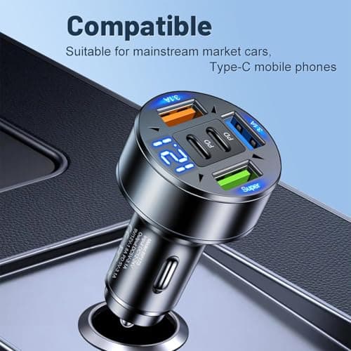 Chargeur de téléphone de voiture | Chargeur de voiture USB super rapide USB de type C Adaptateur de chargeur de voiture multi-ports | Type C Pd Super Fast Charge Mobile Phone Socket Adapter en - Image 4