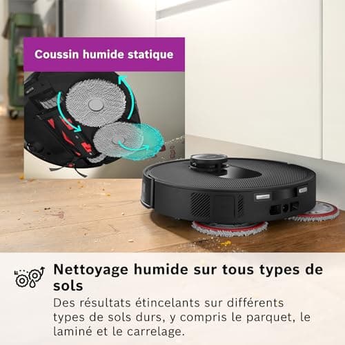 Bosch Spotless Max BCRDW3B, Robot Vacuum Cleaner with Smart Vision Navigation, Rotating Mop, 11000 Pa, Wet Dry Service Station, Home Connect Application, Black - Image 5