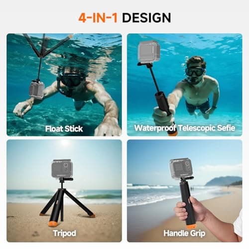 Svbony (2nd) 3in1 Waterproof Selfie Stick Compatible with GoPro Hero 13, 12, 11, 10, 9, 8, Compatible with DJI Osmo Action 5 Pro 4 3, Compatible with Insta360 Ace Pro 2, Suitable for Water Sports - Image 3