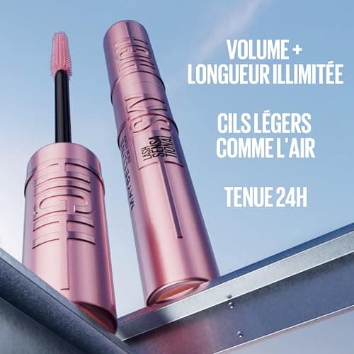 Maybelline New York - Mascara Volume Intense et Longueur Illimitée - Formule Enrichie en Extraits de Bambous et de Fibres - Sky High - Teinte : Very Black - 7,2 ml - Image 6