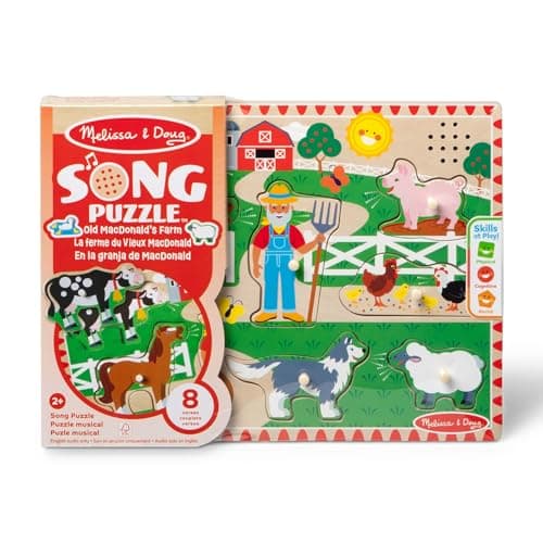 Melissa & Doug - 8-Piece Farm Sound Puzzle - Old Macdonald - Children's Puzzle - Wooden Toy - Learning Game - Educational Development and Creative Toy - Gift for Children 2 Years and Above - Image 4