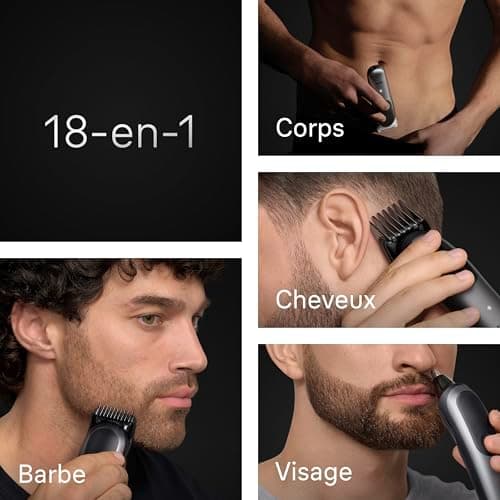Braun AIO7585 Series 7 All-in-One Electric Trimmer for Men, Grey, 18-in-1 Kit with ProBlade and 8 Combs, Shaving Set with Accessories, Designed for Shaving Beard, Hair and Body - Image 4
