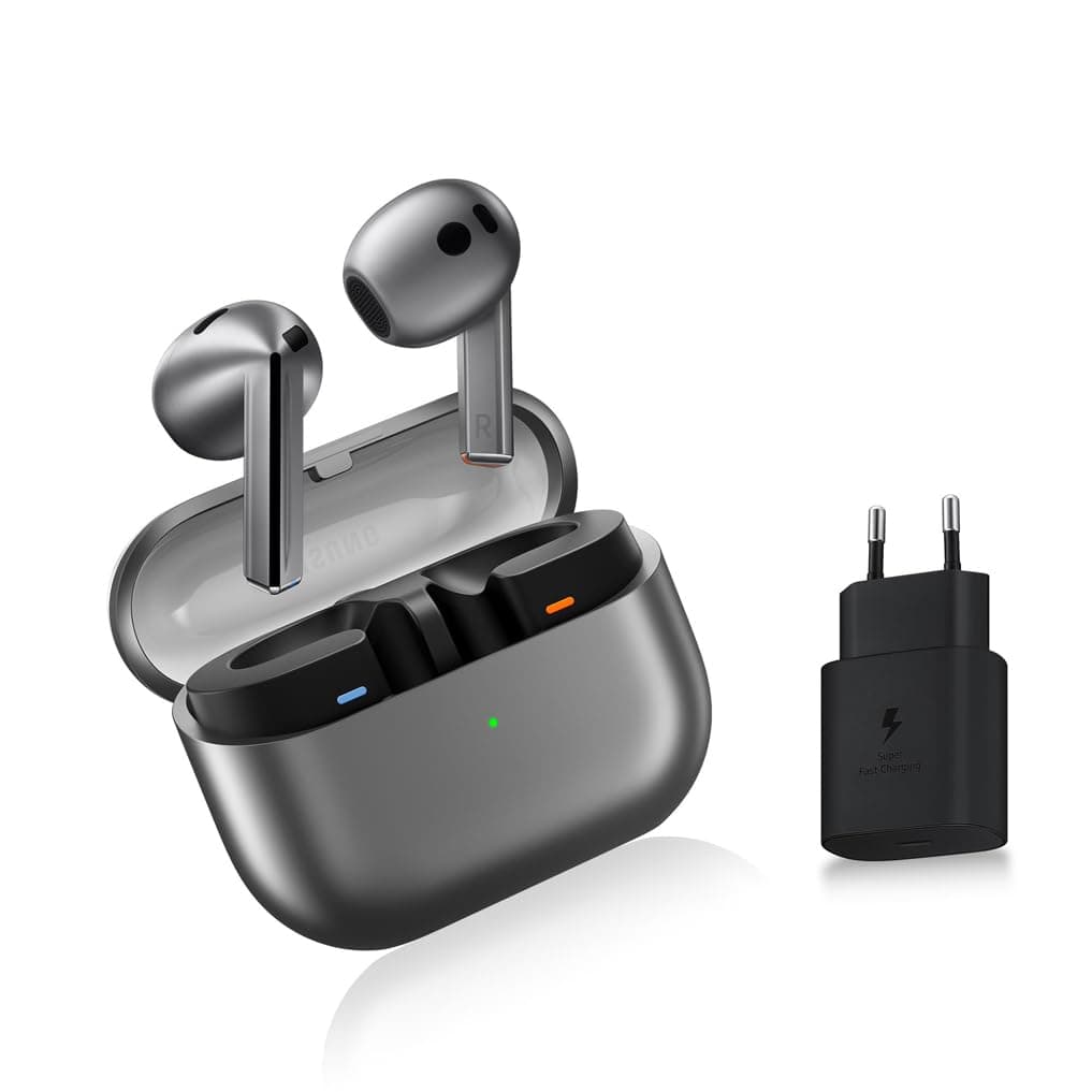Samsung Samsung Galaxy Buds3, Wireless Earbuds, Active Noise Cancelling, Bluetooth, Silver, Audio 360, Galaxy AI, Mains Charger Included, (FR Version) [Amazon Exclusive]